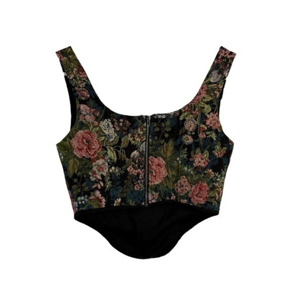 Fairycore Fashion Nova Floral Corset Top Medium Sleeveless Crop Multicolor - Picture 2 of 4